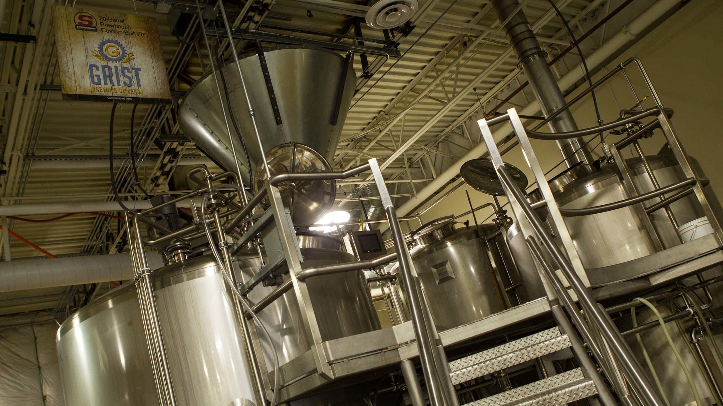 Equipment at Grist Brewing Company.