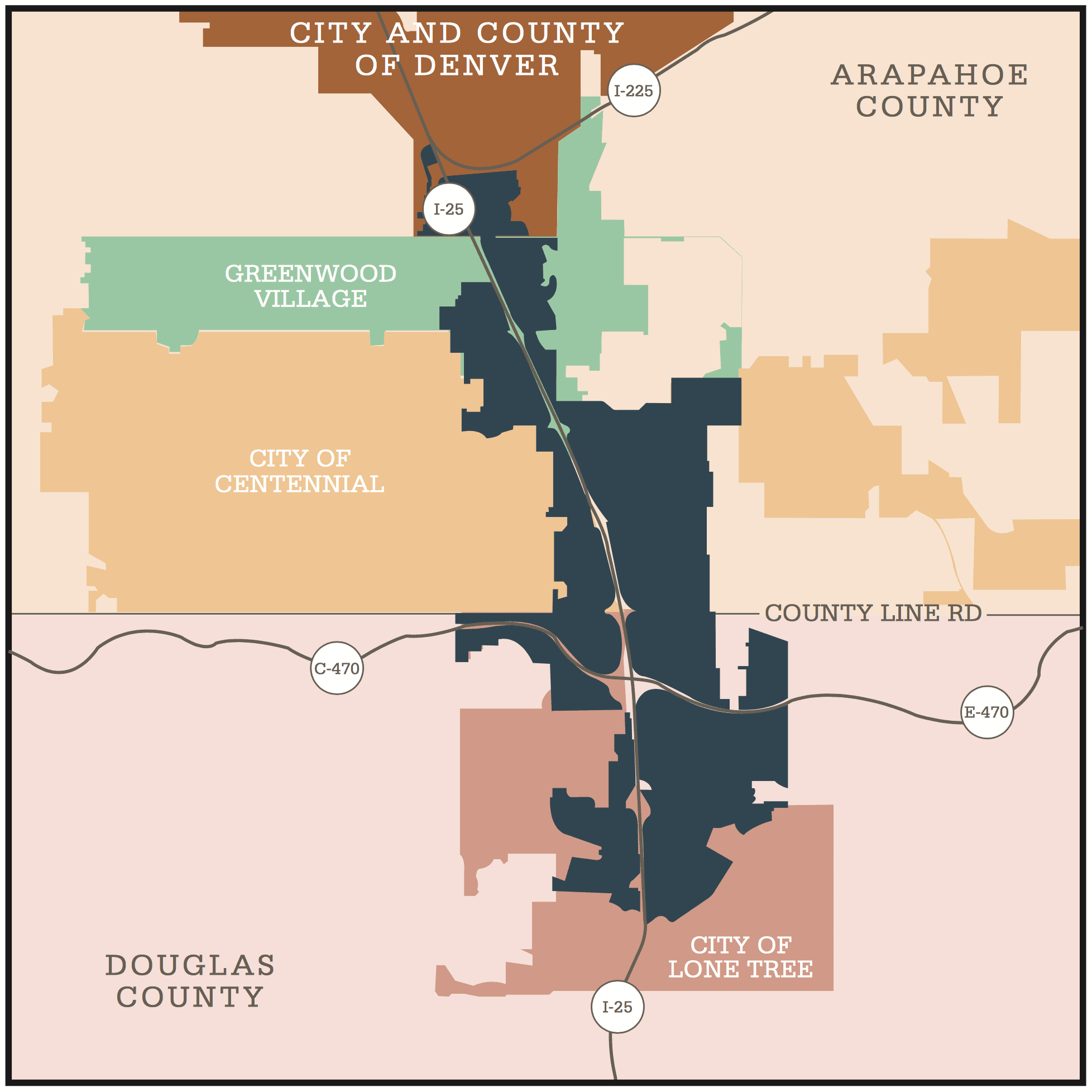 Map of Denver South