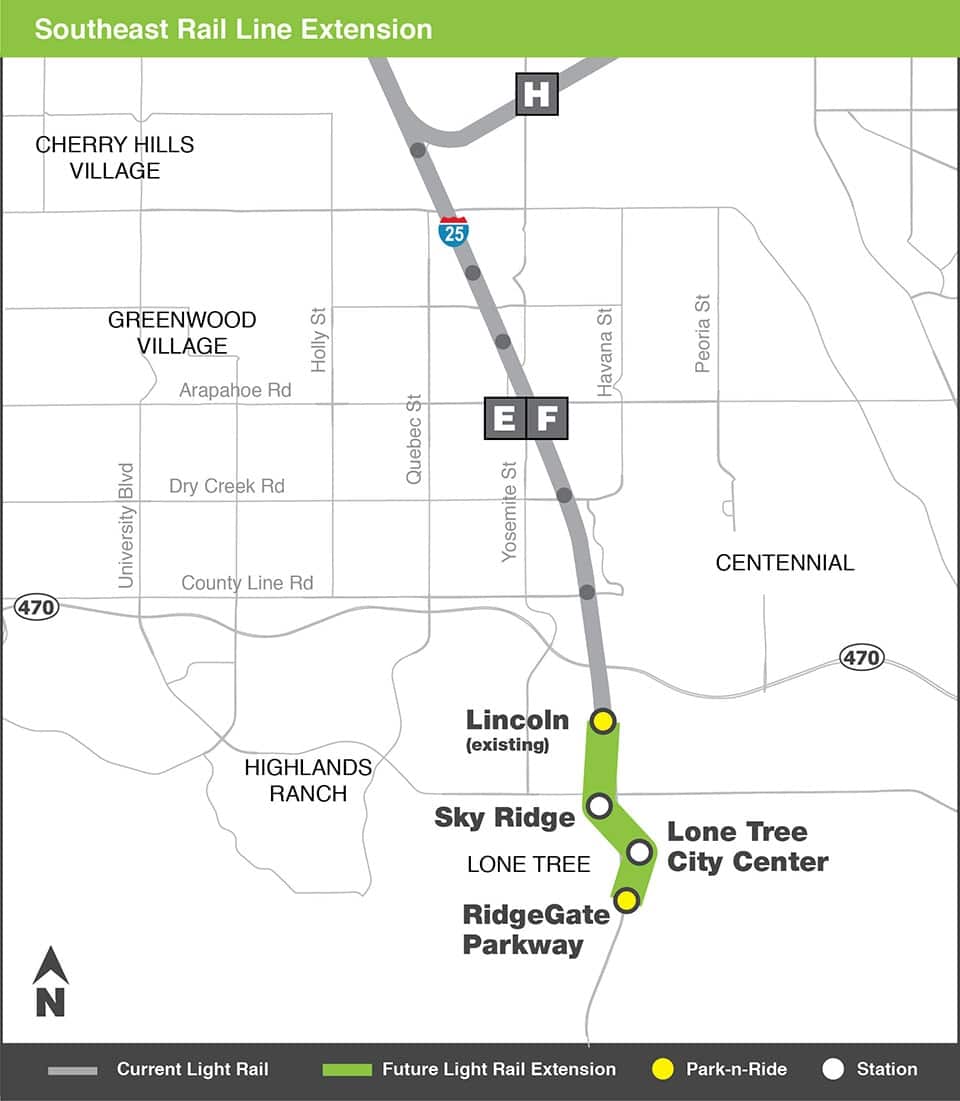 Map of Southeast Rail Line Extension